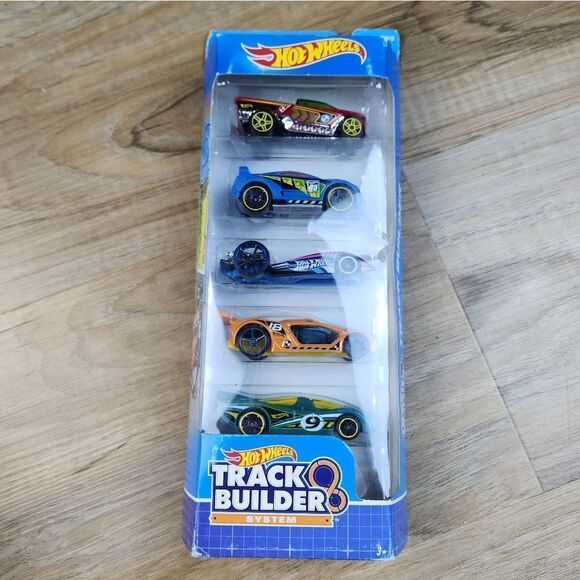 💜NIB Mattel 2016 Hot Wheels Track Builder System Set of 5 Die-Cast Cars - Picture 2 of 5
